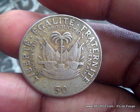 Senkant Kob: Once upon a time, this was equivalent to a dime in the United States (Haiti Money - Haitian currency)