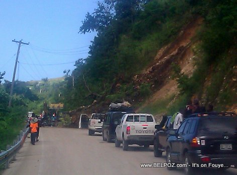 Mudslide on Haiti Route Nationale 3 - Peligre