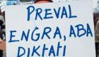 Haiti Manifestation Sign: Preval Engra, Aba Diktati