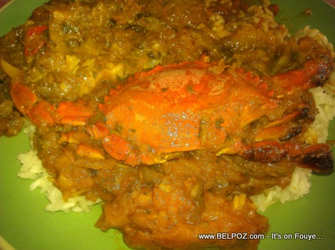 Haitian Cuisine - Diri ak sos pwa, legim, krab