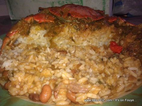 Haitian Cuisine - Diri ak sos pwa, legim, krab