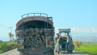 Haiti - Truck Loaded with contruction material on Route Nationale No 1