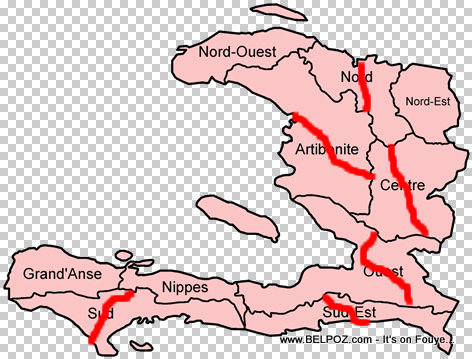 New Haiti Map - 16 Departments