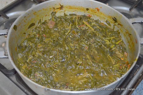 Haitian Food : Legume LALO ak Vyann