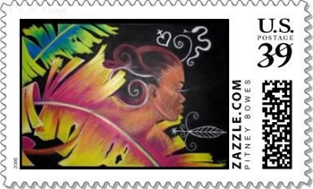 US Postage Stamps With Haitian Art