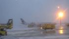 Jet plane deicing at montreal Trudeau airport