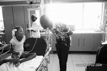 Jimmy Jean Louis in Haiti Hospital
