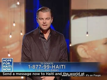 Leonardo DiCaprio Hope For Haiti Now Telethon