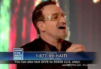 Bono Hope For Haiti Now Telethon