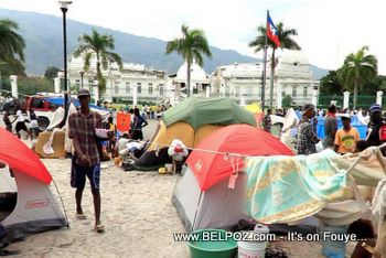 Tent City In Front Of Haiti National Palace