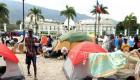 Tent City In Front Of Haiti National Palace