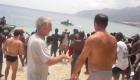 UN Peacekeapers at the beach in Haiti