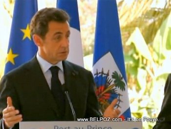 President Sarkozy Speaking In Haiti