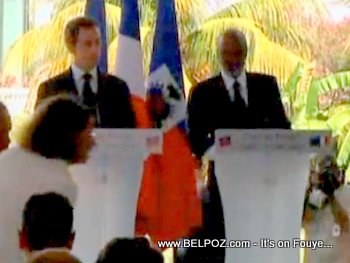 President Sarkozy And Rene Preval In Haiti