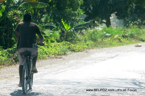Man On Bicycle Gonaives Haiti