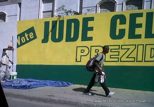 Jude Celestin Billboard Being Painted Over