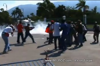 Tear Gas Anti Election Demonstration In Haiti