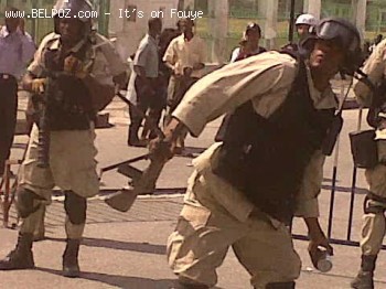 Protest In Haiti - Haitian Police In Riot Gear