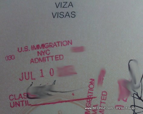 Haitian Passport US Immigration Stamp