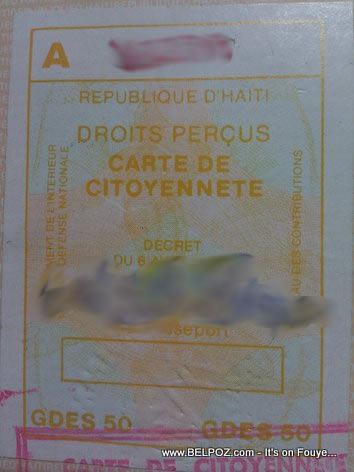 Haitian Passport Carte De Citoyennete