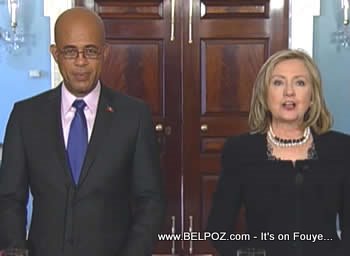 Hillary Clinton And Michel Martelly At The US State Department