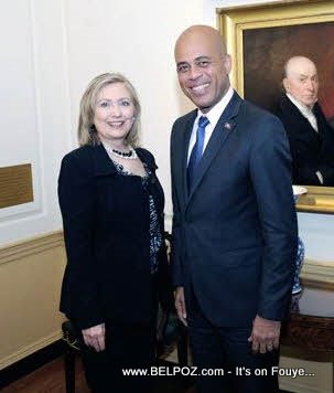 Secretary Of State Hillary Clinton And Haiti President Elect Michel Martelly