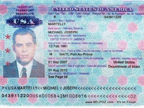 Michel Martelly American Passport